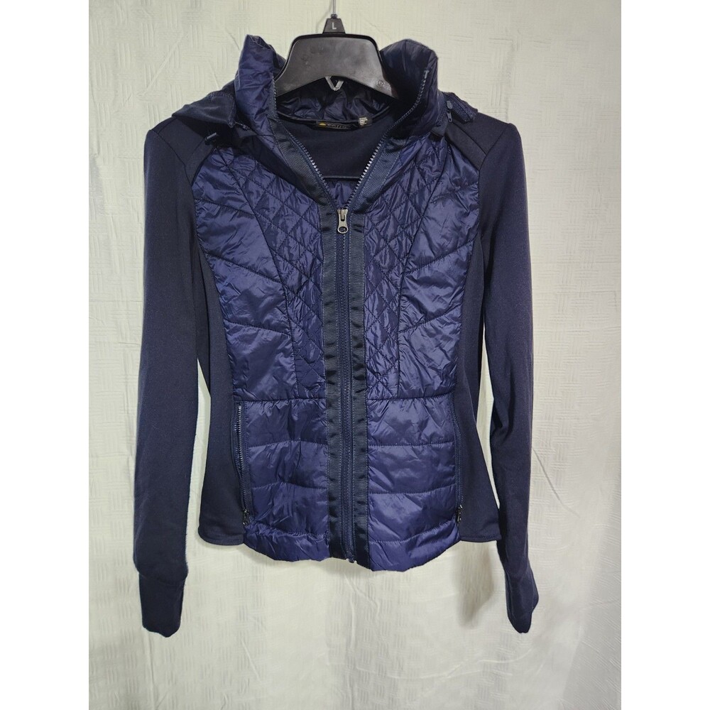 Zella Performance Navy Blue Mixed Media Jacket Womens Size